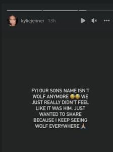 Kylie Jenner Announced changing her son's name